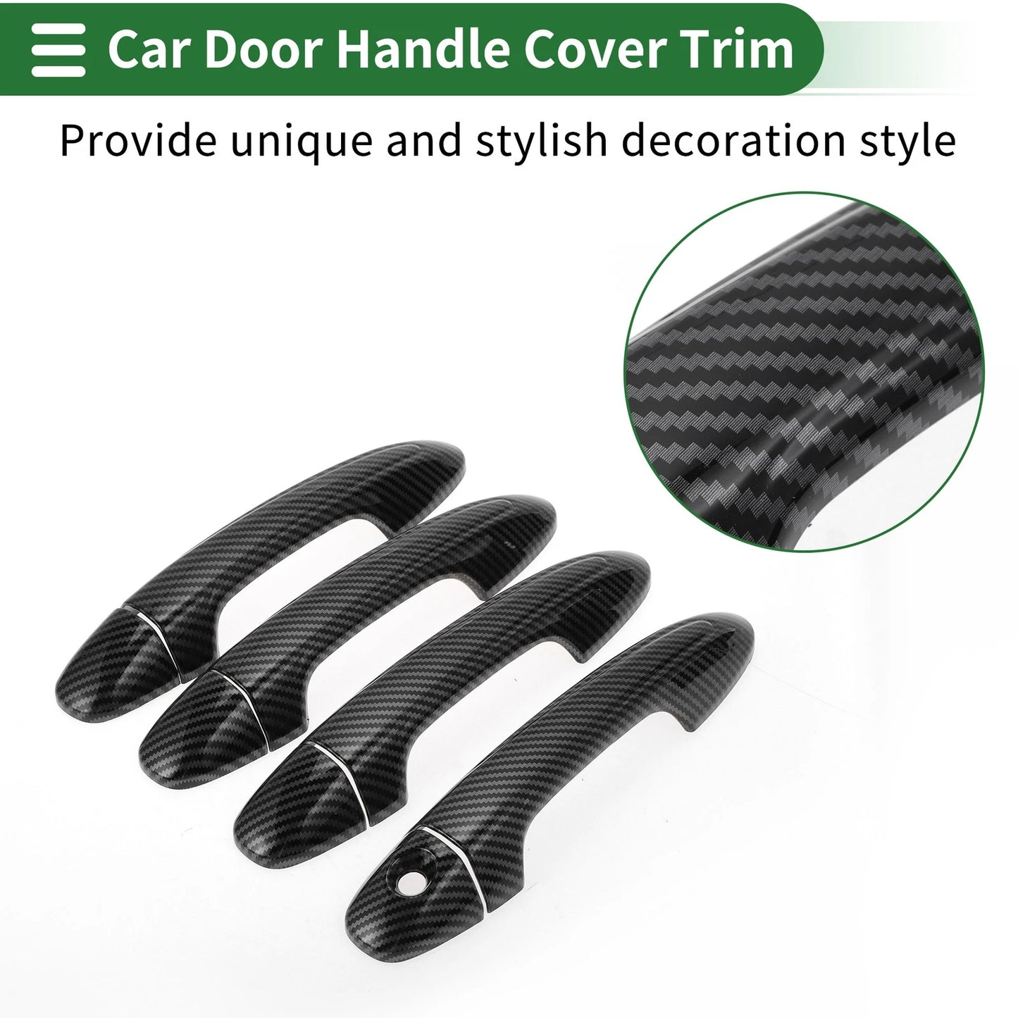 Car Door Handle Cover Trim for Toyota RAV4 2013-2018 Carbon Fiber Black