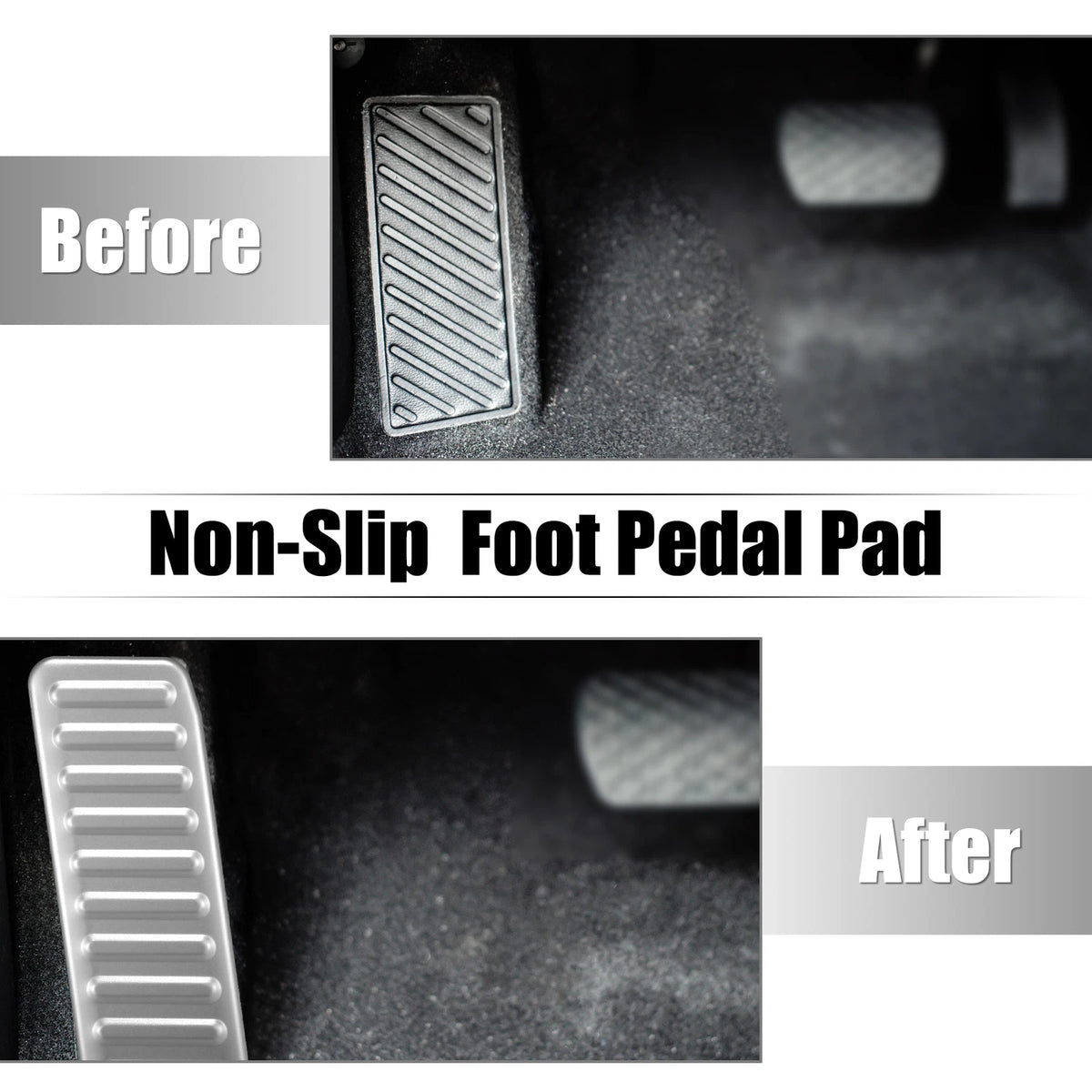 Aluminium Alloy Left Foot Rest Pedal for Ford Mustang (2015-2020) Silver Tone