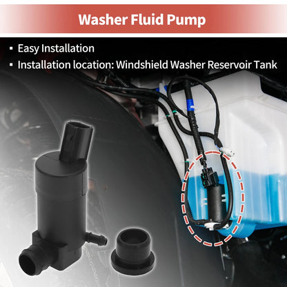 Windshield Washer Pump w/ Grommet for Ford (No.1S7117K624DD)