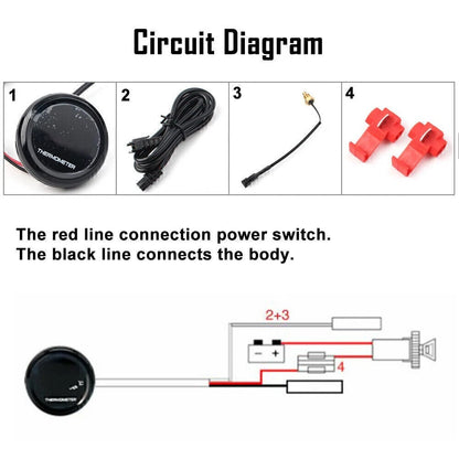 Red LCD Digital Thermometer Water Temperature Sensor Gauge for Make & Model