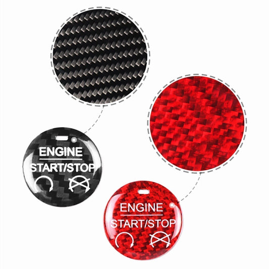 1x Red Carbon Fiber Engine Start Stop Button Cap for Ford Mustang (2015-2022)
