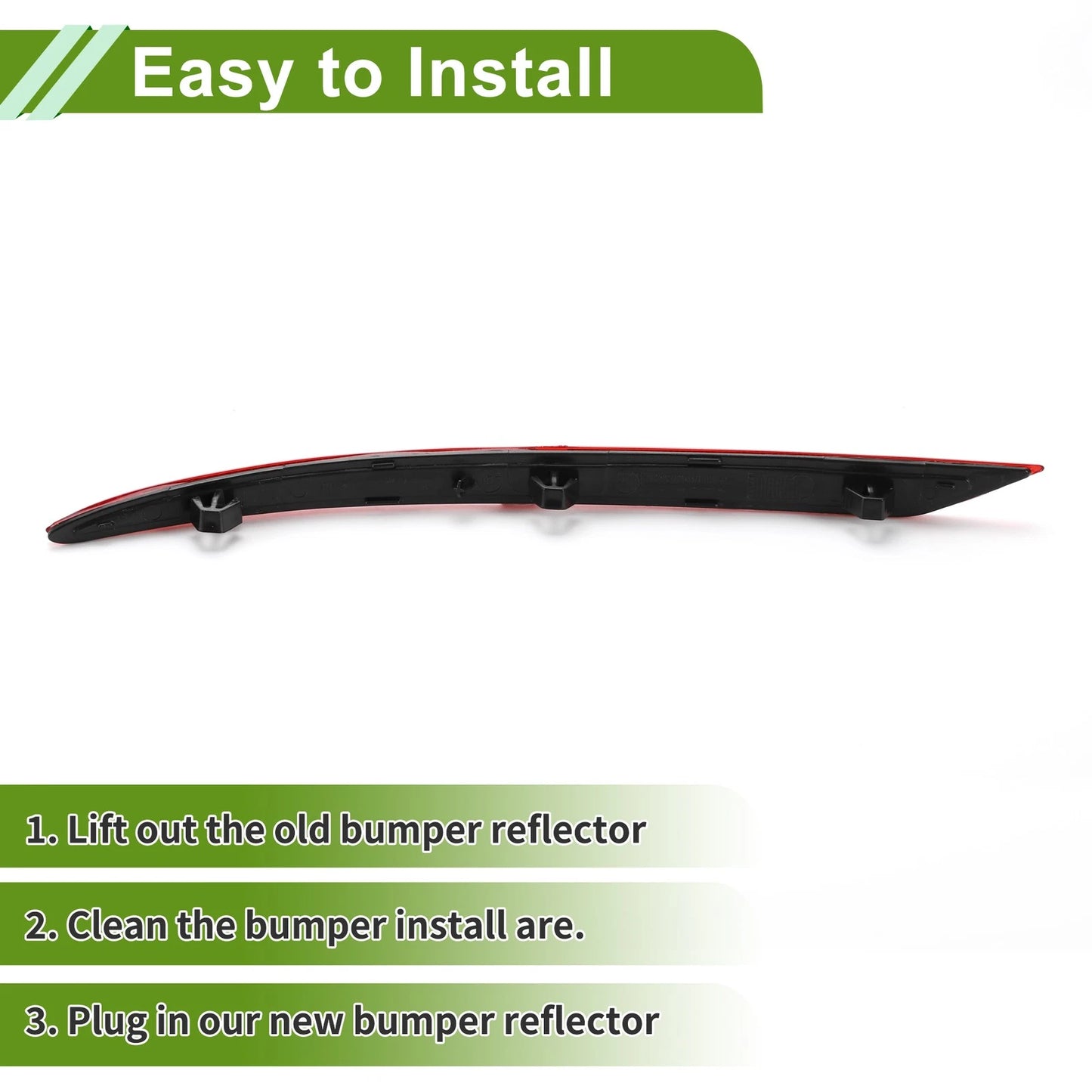Bumper Reflector for Ford Fusion (2019-2020) Red 1pc Rear Right