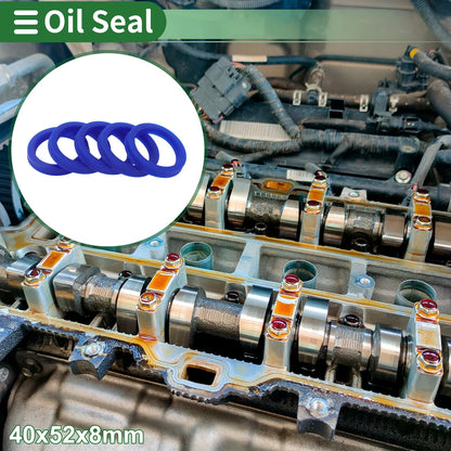 Oil Seal 40x52x8mm Seal Ring Rotary Shaft Seal TPU Blue 5 Pcs