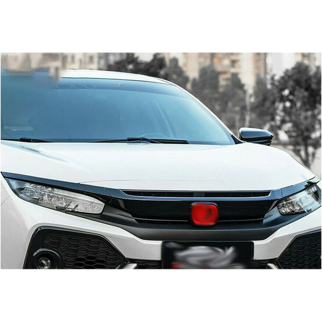 Gloss Black Front Bumper Grille Sticker for Honda Civic (2016-2020)