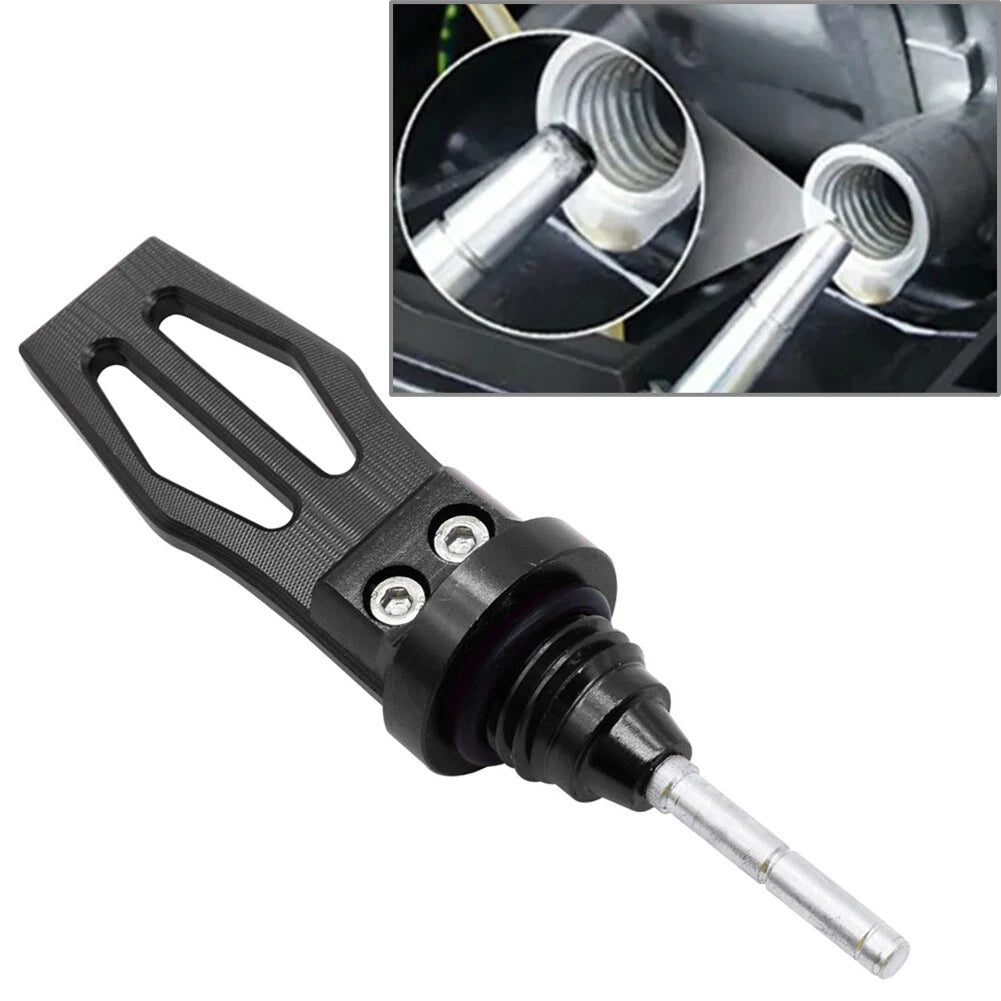 CNC Black Engine Oil Dipstick Cap Plug for Motorcycle Crankcase Gauge