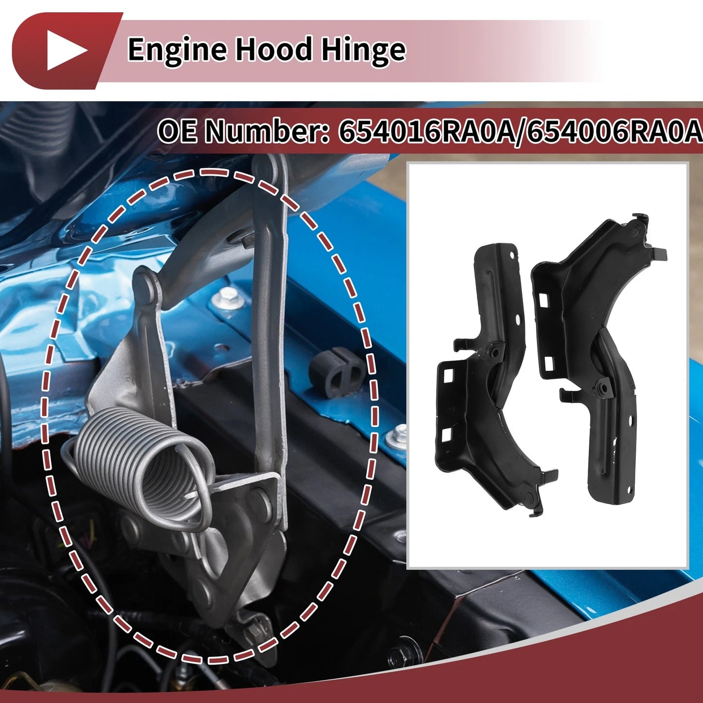 Hood Hinges 1 Pair for Nissan Rogue (2021-2024)