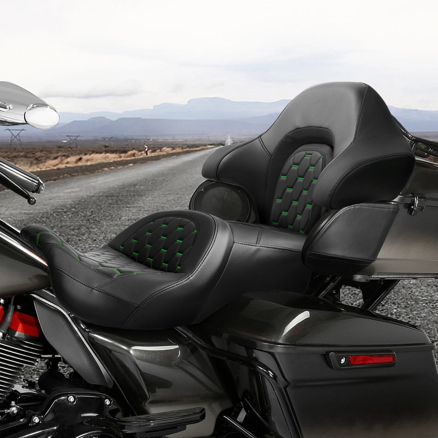 Driver Passenger Seat & Backrest for Harley Touring Road Street Glide (14-23)