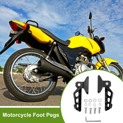 FootPegs 6.3" Black 1 x Set w/Screws Washers Wrench for Motorcycle