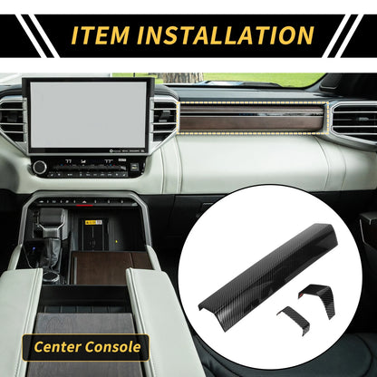 Carbon Fiber Pattern Instrument Strip Cover for Toyota Tundra (2022-2024)