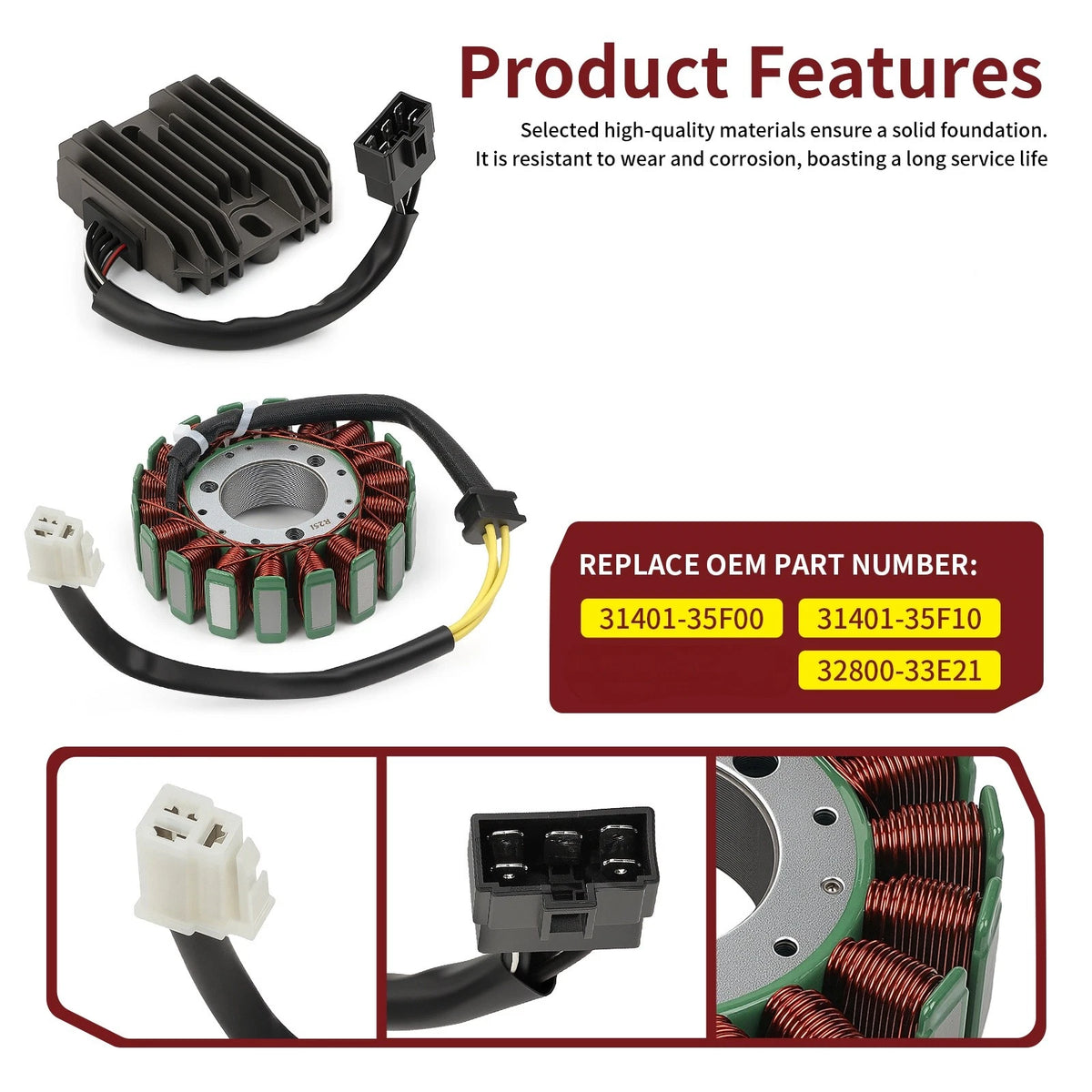 2 x Magneto Stator Voltage Rectifier for Suzuki GSXR600/GSXR750 (2001–2003)