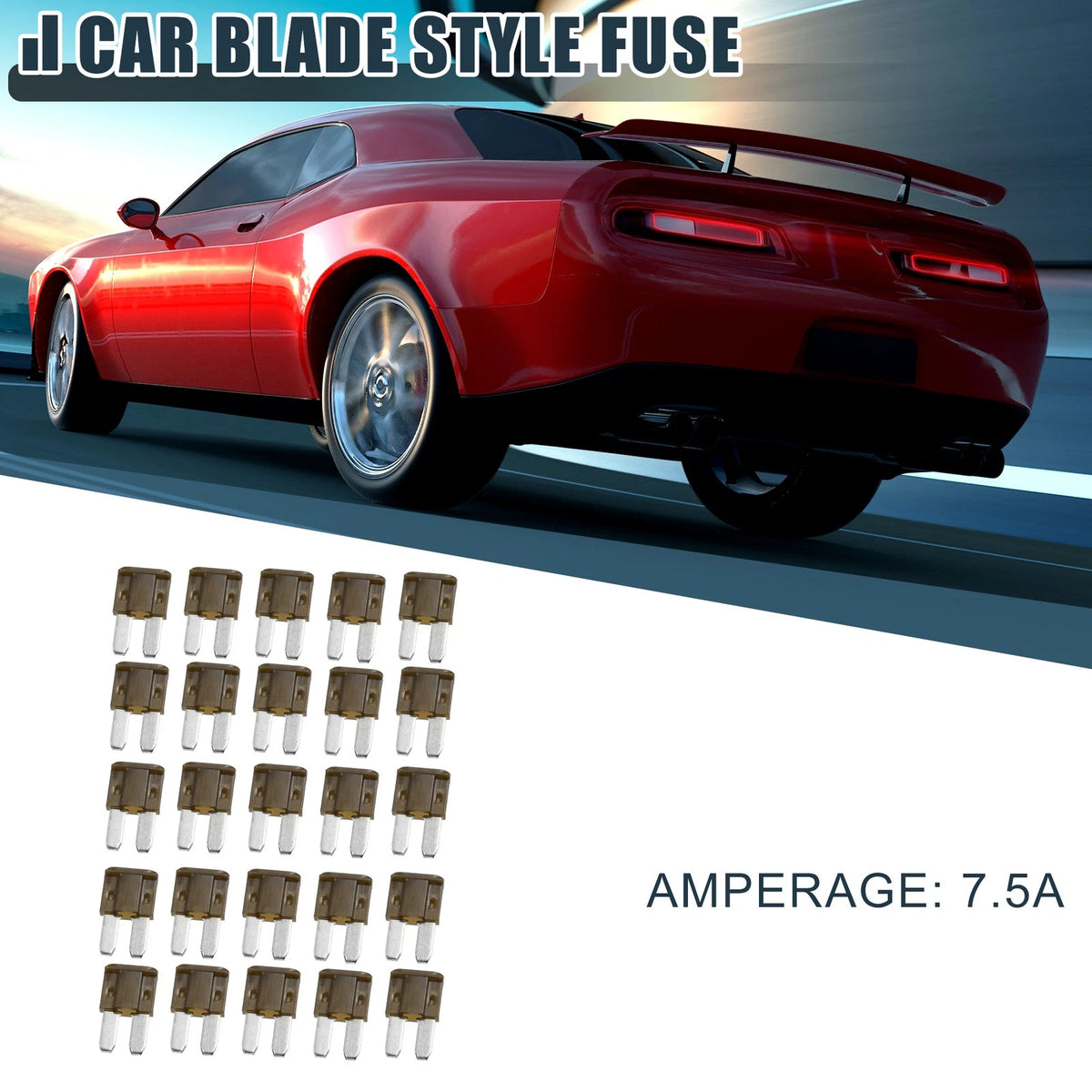 25 x 7.5A Mini Blade Fuses for Car, Boat, Truck