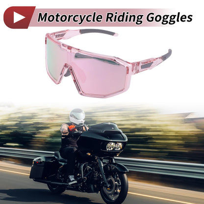 1 x Goggles for Motorcycle Pink Transparent Pink Tri-Acetyl Cellulos PC