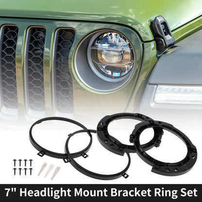 7 Inch Round Headlight Mounting Bracket Set for Jeep Wrangler (2007-2018)