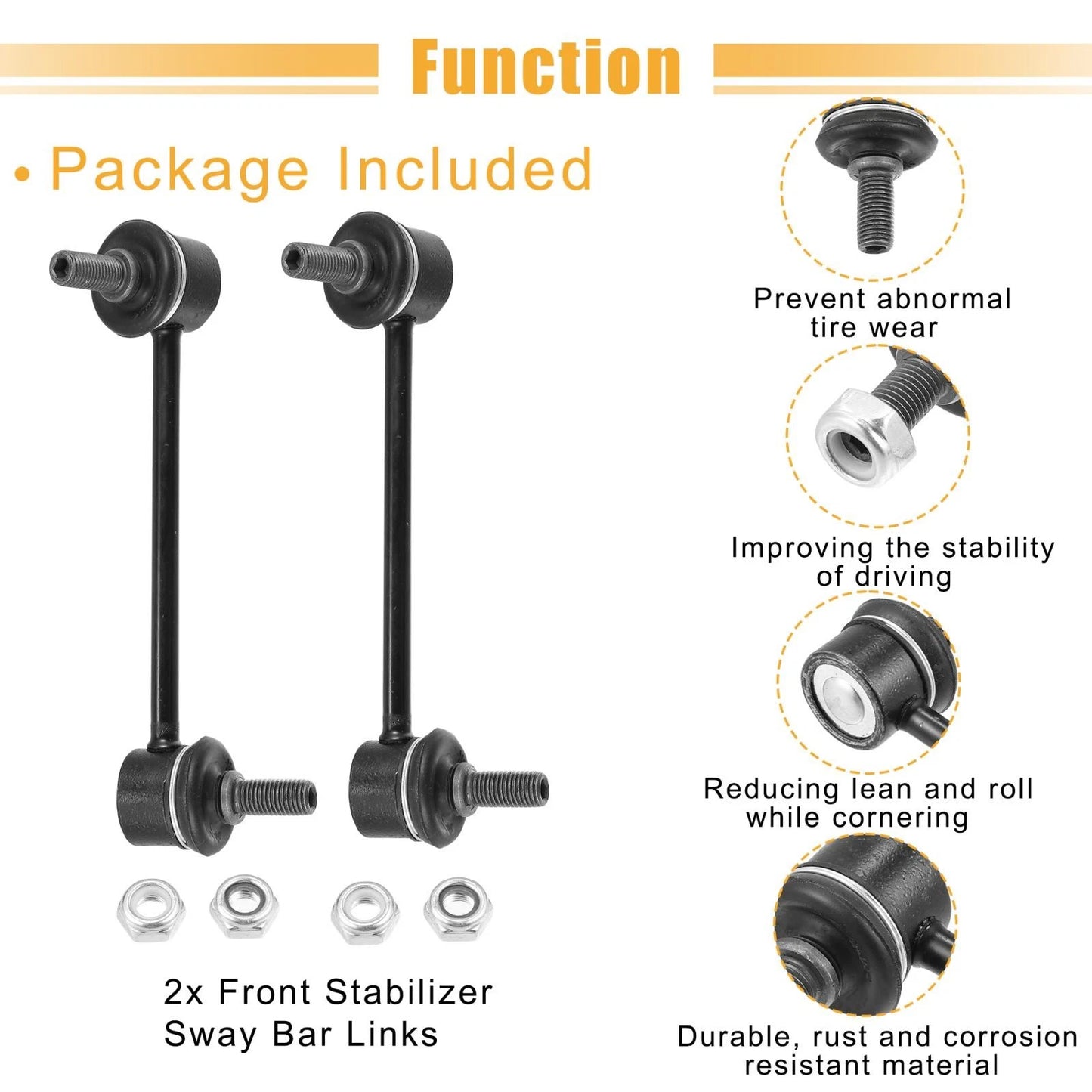 2 x Rear Sway Bar Links Stabilizer Kit for Honda Pilot (2003-2008)