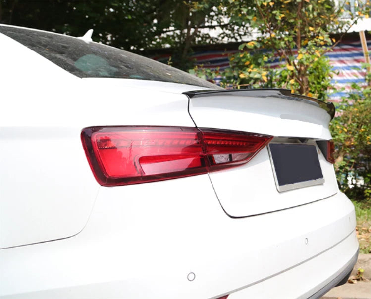 V Style Rear Spoiler Wing for Audi A3 S3 RS3 Sedan 2014-2020 Glossy Black