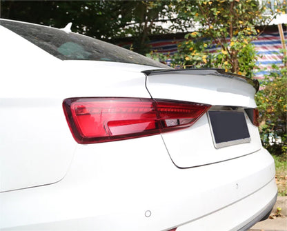 V Style Rear Spoiler Wing for Audi A3 S3 RS3 Sedan 2014-2020 Glossy Black