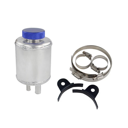 Aluminum Racing Power Steering Fluid Reservoir Tank + Clamps for Universal