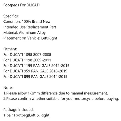 Footrest Wedge for Ducati 959 Panigale, 1098, 1198 (2010-2019)