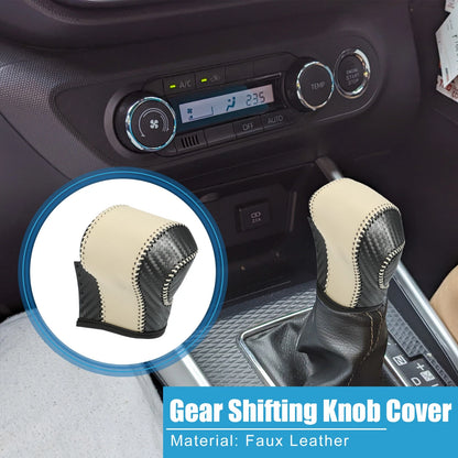 Gear Shifting Knob Cover Trim for Toyota Carbon Fiber Pattern Black Beige