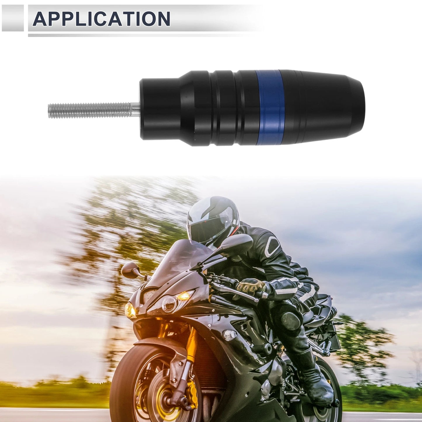 11mm Aluminum Alloy Plastic Motorcycle Slider Frame Bolt 1Set Blue