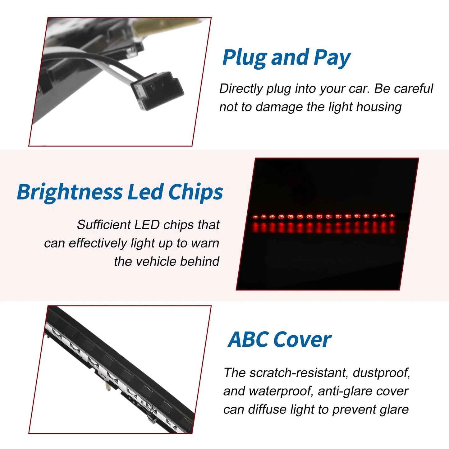 Black LED Third Brake Light for BMW E63 E64 6-Series (2004-2007)
