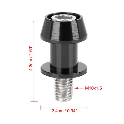 M10x1.5 Motorcycle CNC Swingarm Slider Spools Bobbins Starting Frame Screw Black