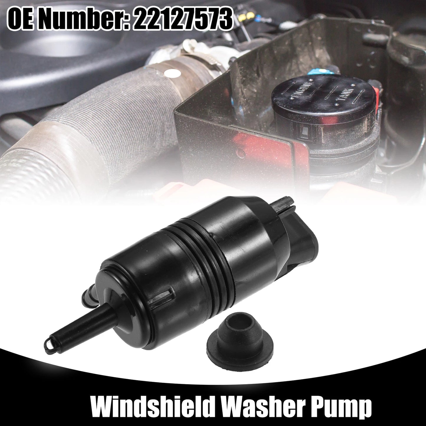 Rear Windshield Washer Pump Black for Chevrolet C1500 (1991-1999)