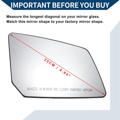 Heated Right Side Mirror Glass Replacement for Chevrolet Traverse