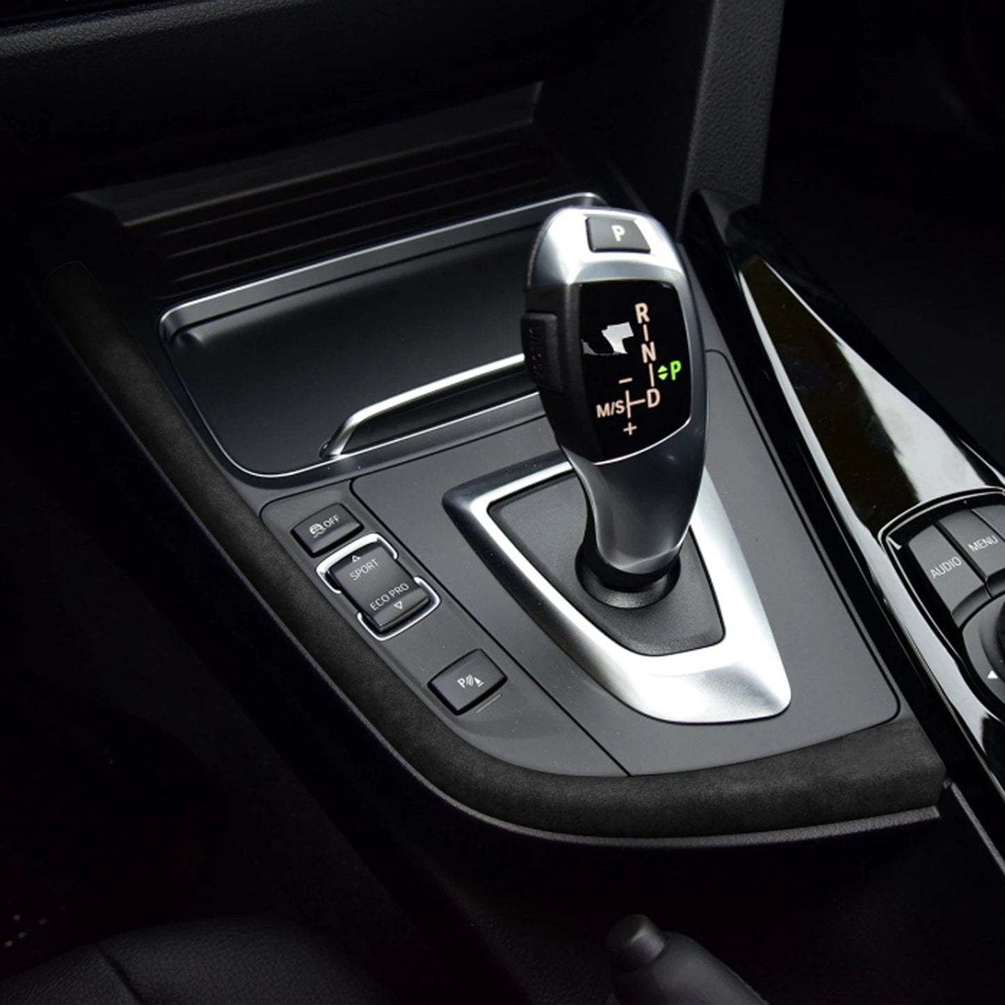 Gear Shift Panel Trim for BMW 3/4 Series (2013-2019) Black Leather