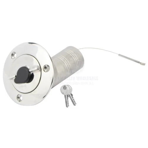 Deck Filler Blank 30° Angled 316 Stainless 38mm Lockable with 2 Keys