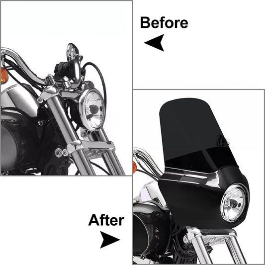 15" Black Headlight Fairing Windshield for Harley Softail Street Bob (18-24)