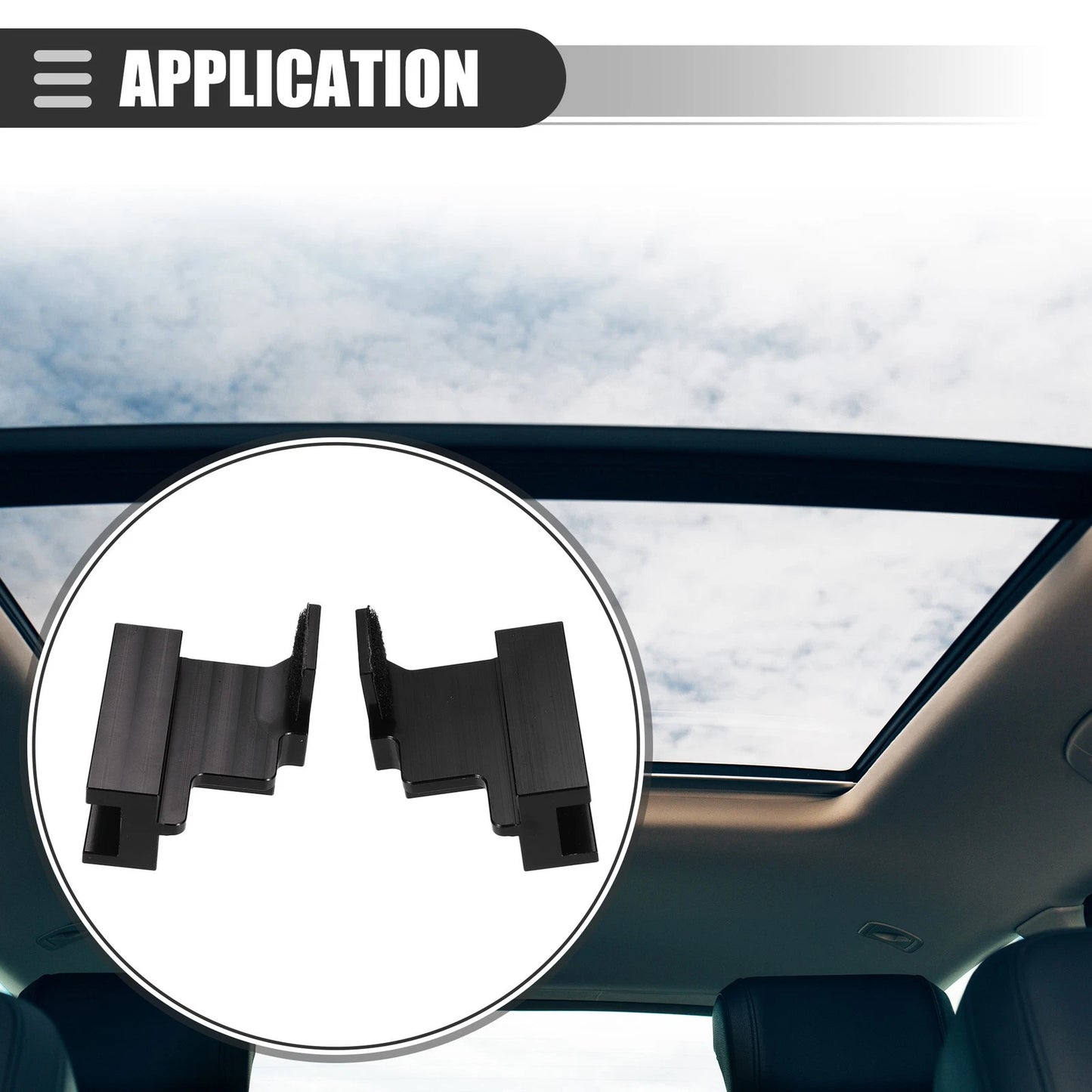 Sunroof Track Repair Kit for Ford Edge (2007-2014) Aluminum Alloy Black