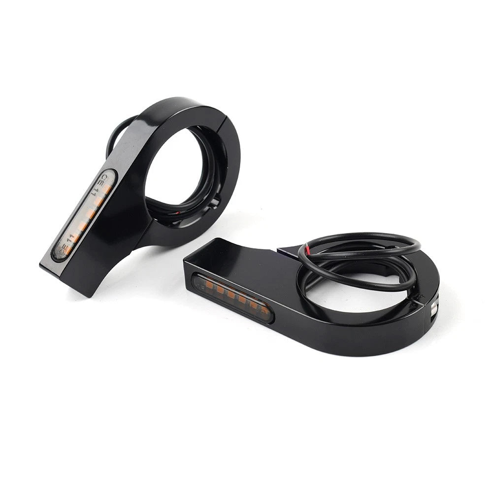 Amber LED Motorcycle Fork Turn Signal Lights for Harley Touring