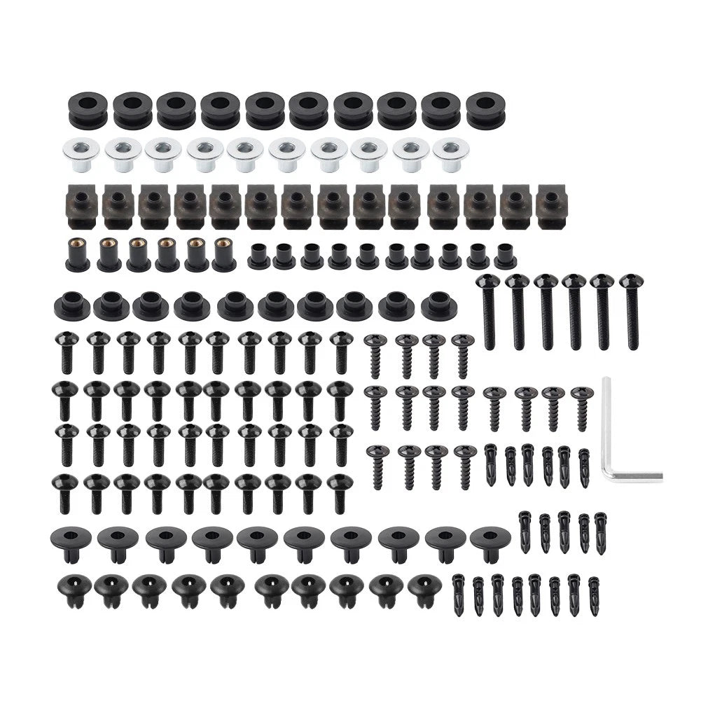 Screws Fairing Bolts for Yamaha YZF R6 (2008-2016) - Metal & Plastic Black