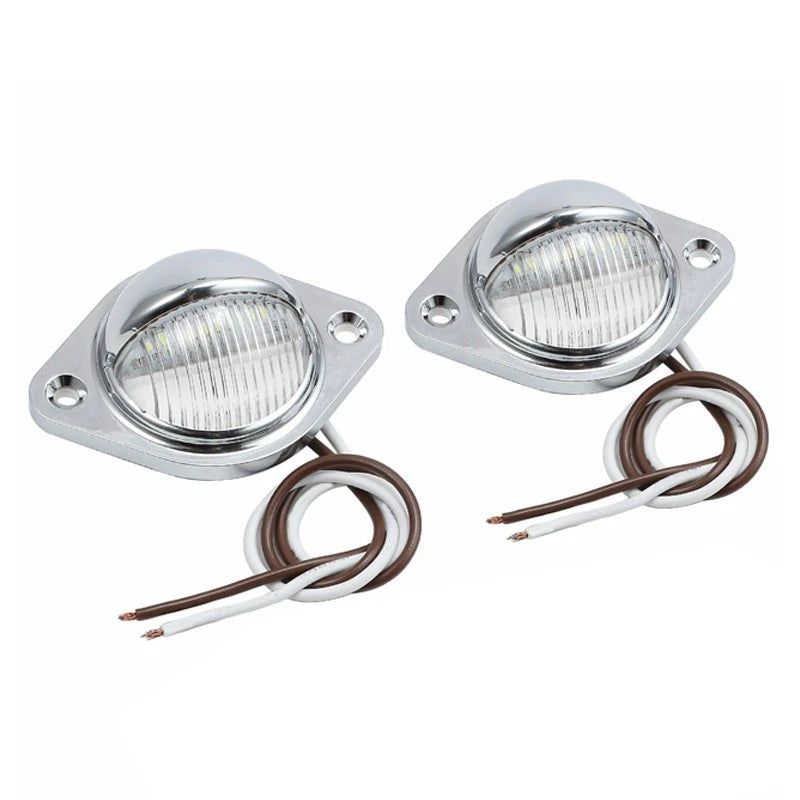 Universal White LED License Plate Lights for Car Truck SUV RV