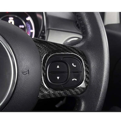 Carbon Fiber Steering Wheel Button Trim for Fiat 500 2020-2023