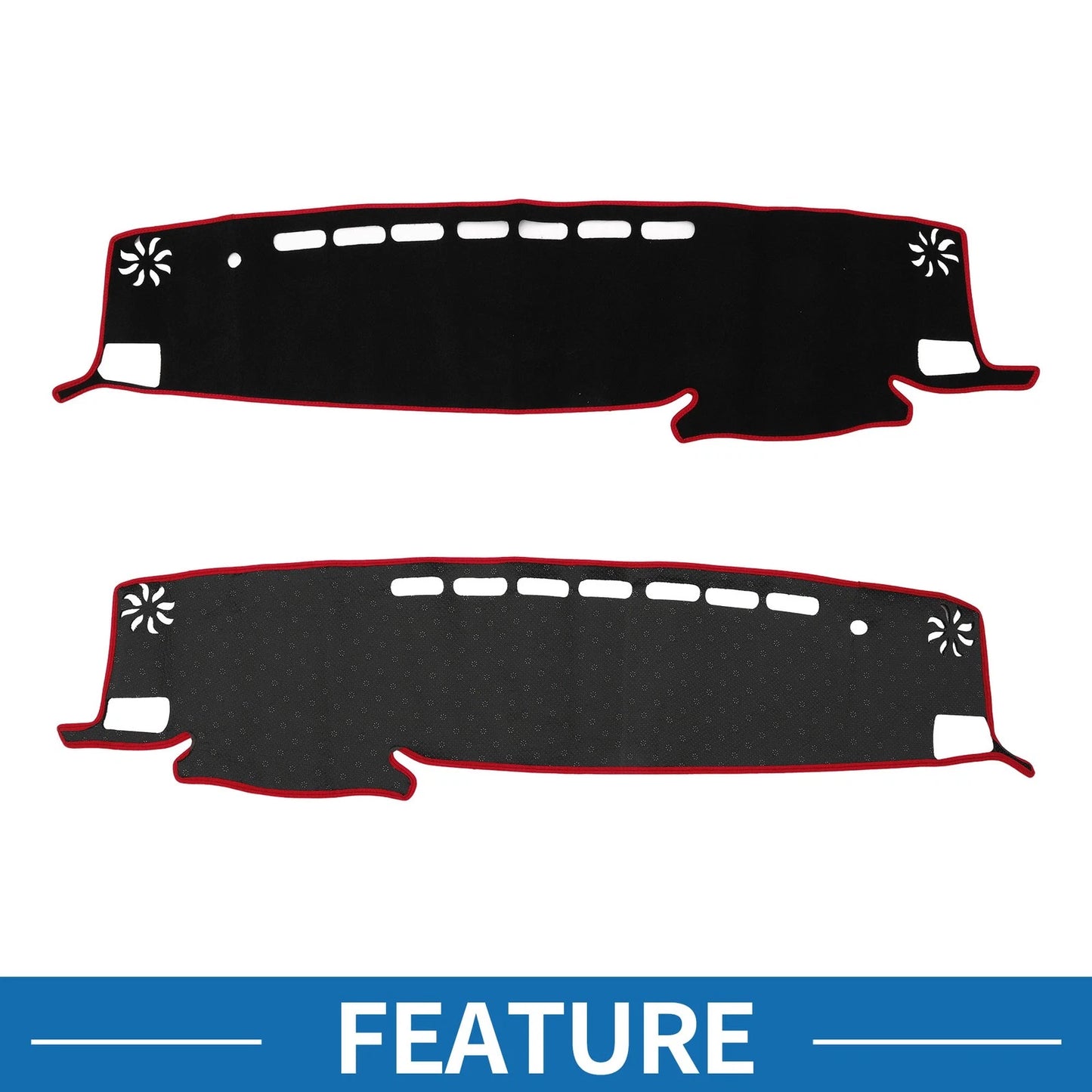 Dashboard Cover Mat for Toyota Highlander 2021-2024 Black Red