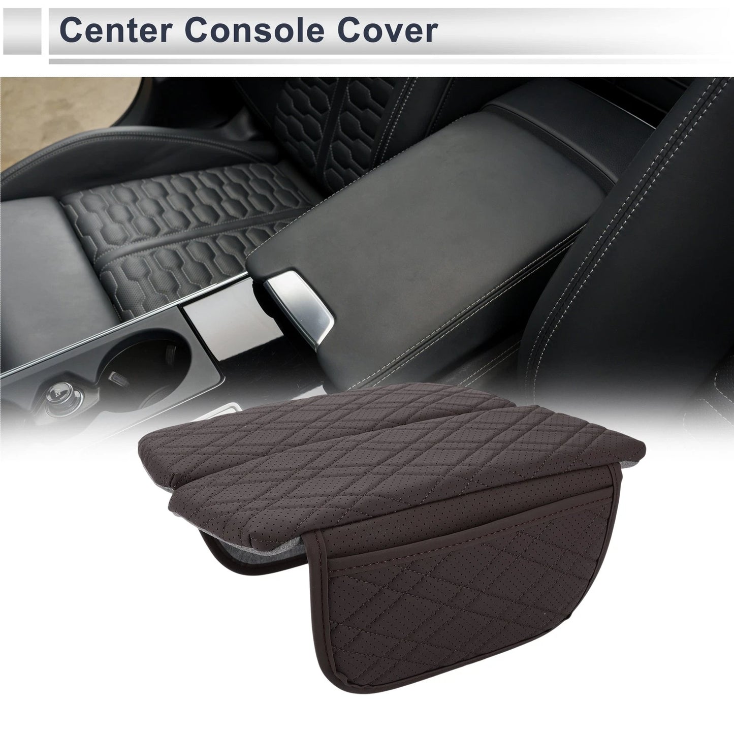 Car Center Console Cover for BMW X7 (2019-2024) - Dark Brown Storage Bag 1 Set