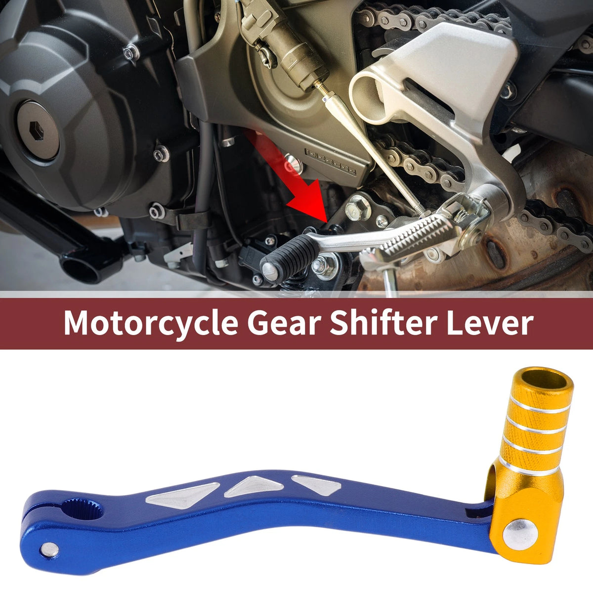 Shifter Lever / Folding Gear for Yamaha TTR 50cc Blue Gold Tone
