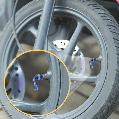 2 x 90 Degree Tire Valve Stems for Motorcycle Blue