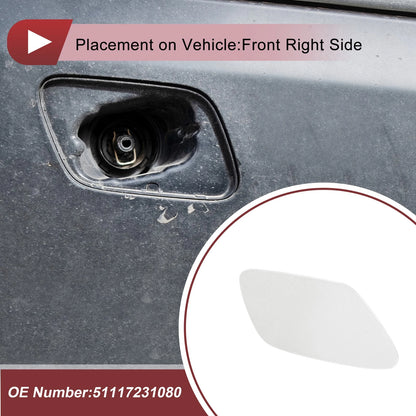 Bumper Headlight Washer Nozzle Cover Cap for BMW Z4 White (2009 - 2016)