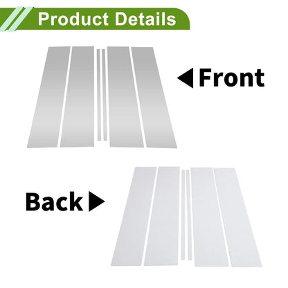 6x Pillar Window Trim for Chevy Suburban Silver Tone (2021-2023)