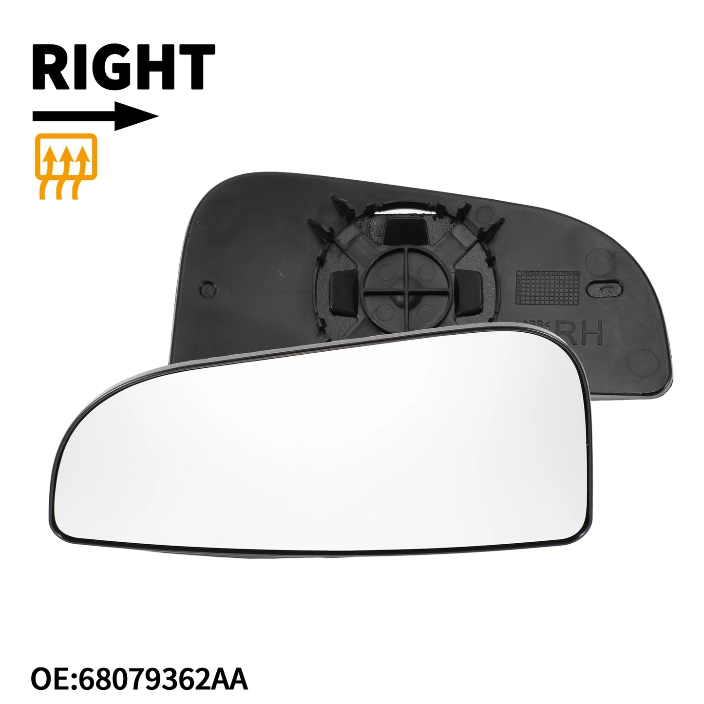 Right Mirror Glass Replacement for Dodge Ram 1500 - Non-Heated