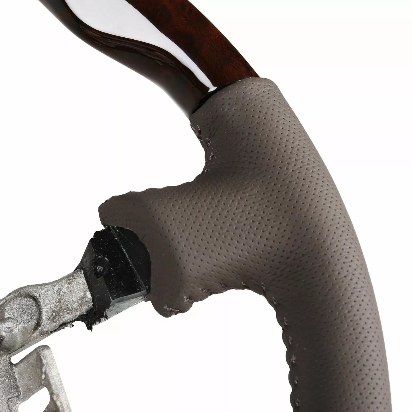 Steering Wheel Dark Wood Grain Leather Grip for Lexus LX470, Land Cruiser (1998-2007)