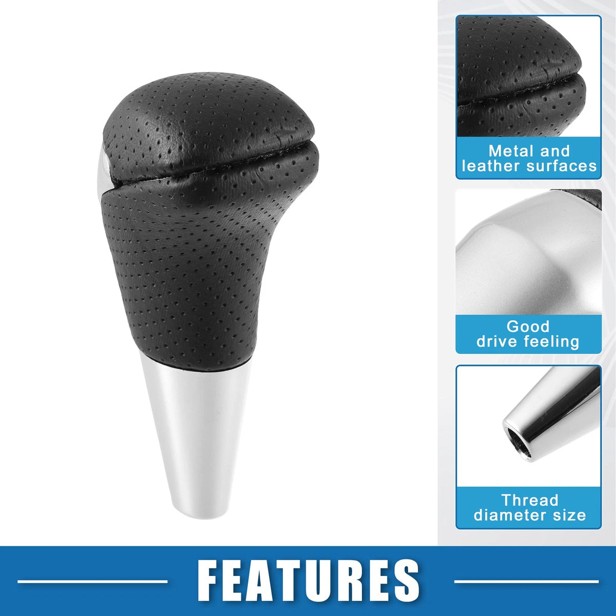 Gear Shift Knob Stick Shifter for Toyota Land Cruiser Black Silver Tone