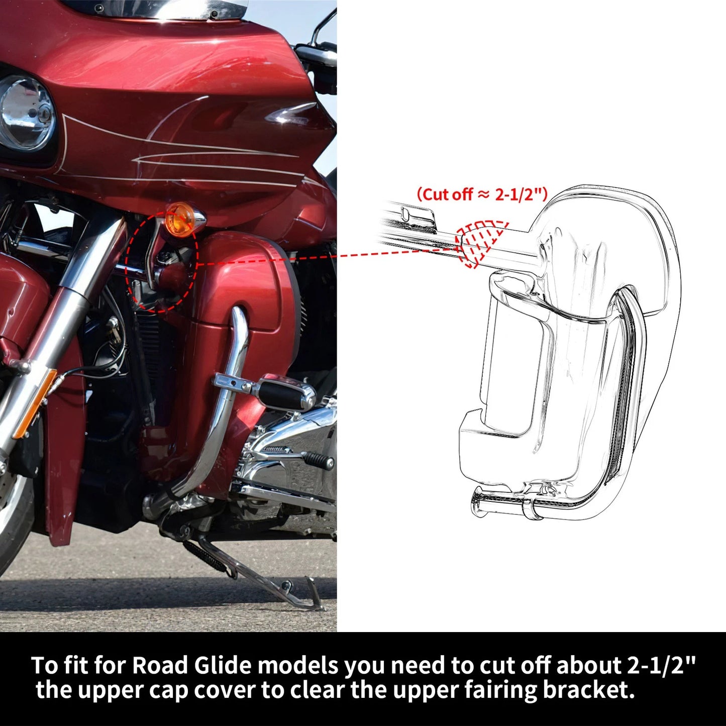 6.5'' Speaker Grills & Vented Leg Fairings for Harley Touring (1983-2013)