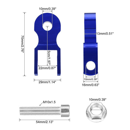 2 x 5cm Universal Motorcycle Rear Shock Absorber Riser Height Extension Blue