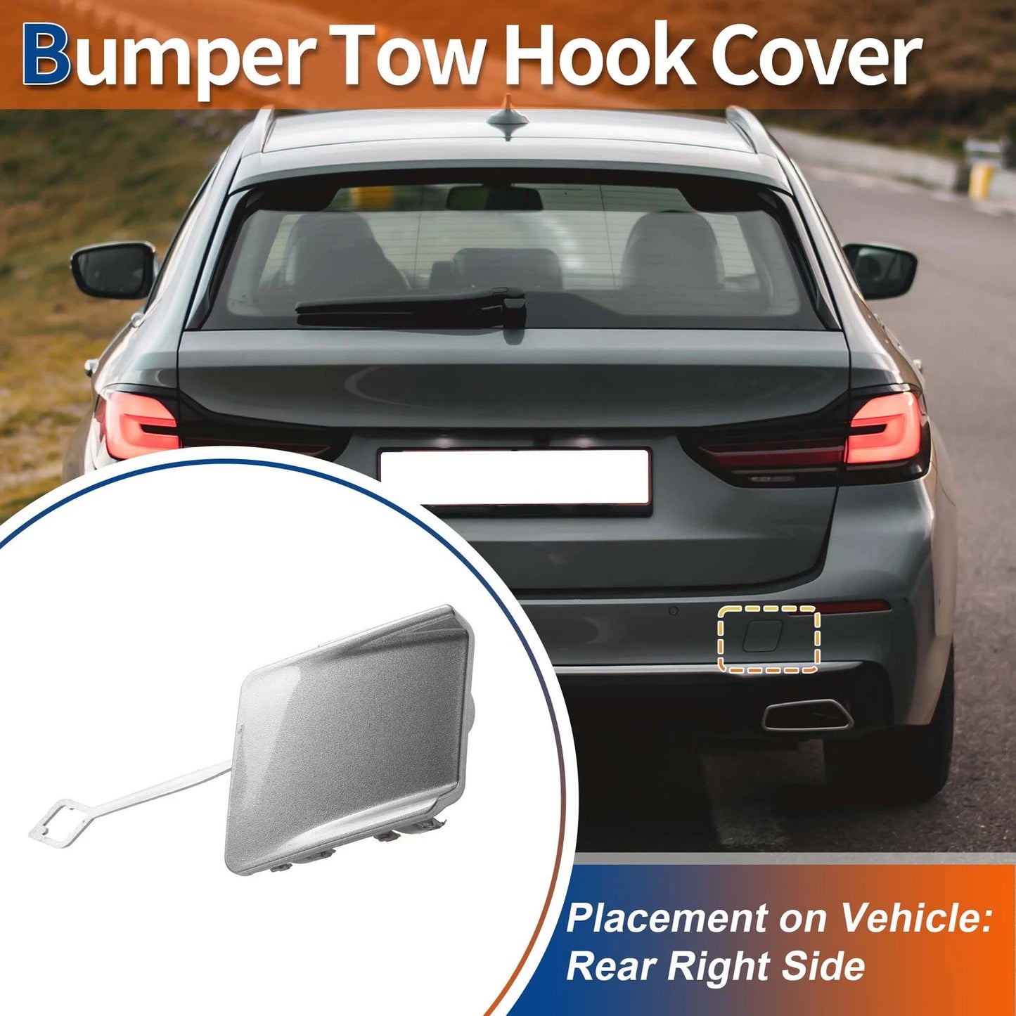 Rear Tow Hook Cover for BMW 5-Series F10 (2011-2017) - Space Grey