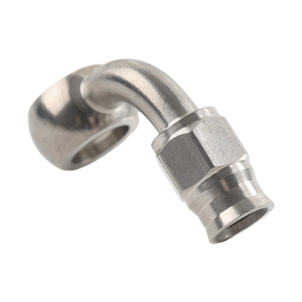 Stainless Steel 10.2mm 3/8" Eye Banjo Hose Ends AN-3 90° for Motorcycle