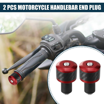 Handlebar End Plug 18-20mm Aluminum Alloy Universal Red 2 x for Motorcycle